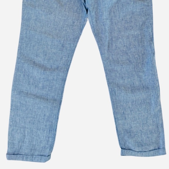 Lilly Pulitzer Taron Linen Pants, Sea Salt Beckon Blue, Size L - Picture 7 of 10